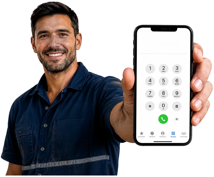 Plumber on the phone taking a Killara callout
